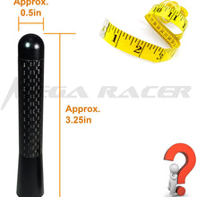 1 Pc Polished Black 3" in / 76 mm 100% Carbon Fiber Screw Type Short Aluminum Antenna Replace Sport Auto Car SUV AM/FM