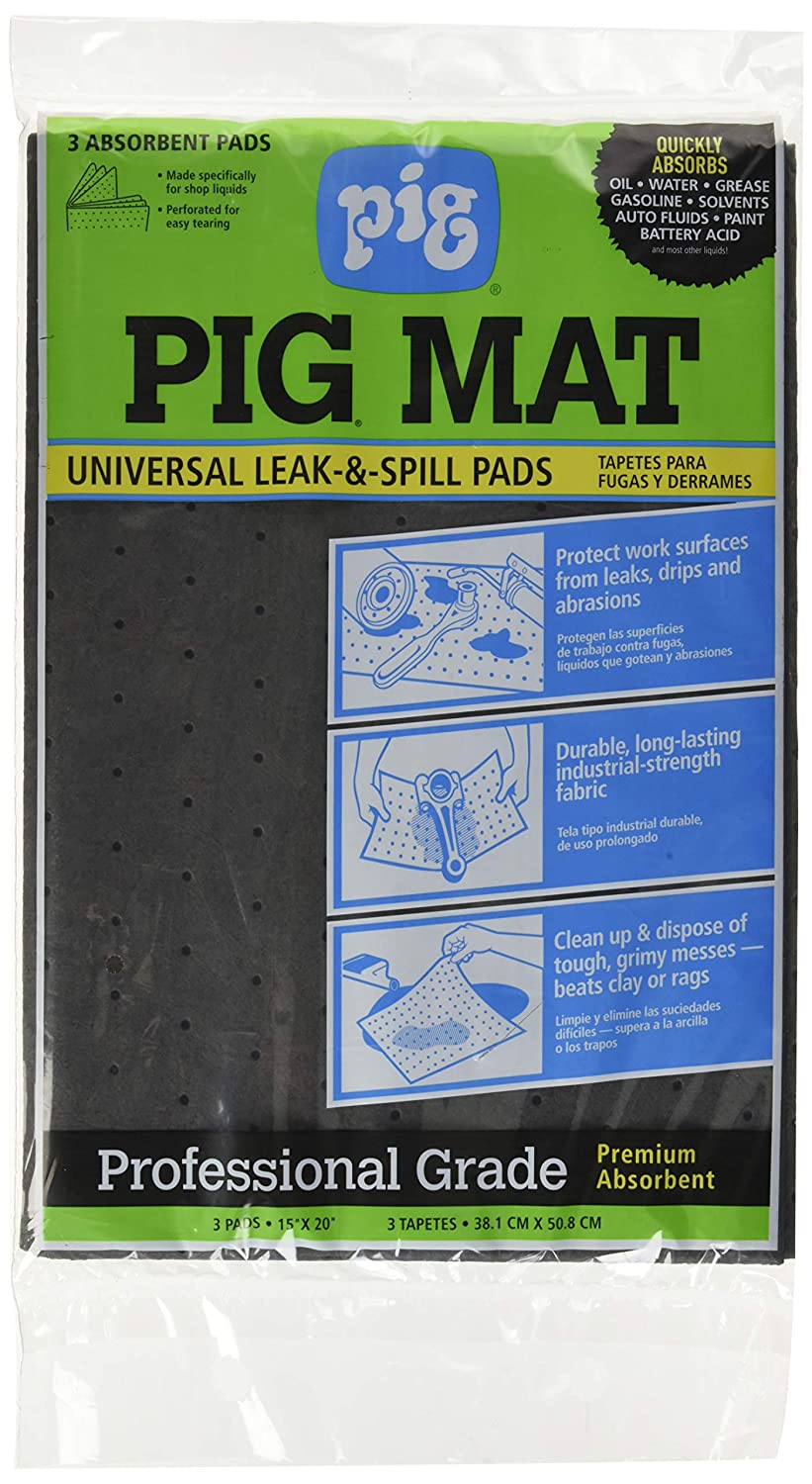 New Pig Absorbent Mat Pad, 0.53 gal, PK3