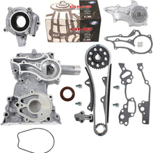 NEW HD Timing Chain Kit (2 Heavy Duty Metal Guides & Bolts) with Timing Cover, Water Pump, & Oil Pump compatible with 85-95 Toyota 2.4L 4Runner Pickup Celica SOHC engine 22R 22RE 22REC