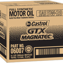 Castrol 6007 GTX MAGNATEC 5W-20 Full Synthetic Motor Oil, 1 Quart, 6 Pack