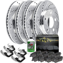 Fits Infiniti FX35, FX45 Front Rear Drill Slot Brake Rotors Kit+Ceramic Brake Pads