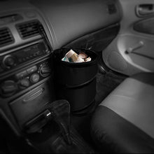 FH Group FH1120BLACK Auto Car Trash Can Portable Collapsible Car Trash Can Waterproof Garbage Container Small, Black Color