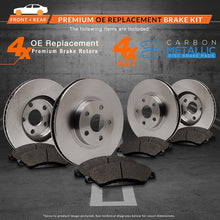 Max Brakes Front & Rear Premium Brake Kit [ OE Series Rotors + Metallic Pads ] TA044643 | Fits: 2014 14 2015 15 Toyota Corolla W/Rear Disc Brake
