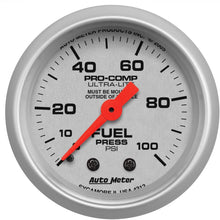 Auto Meter 4312 Ultra-Lite Mechanical Fuel Pressure Gauge Regular, 2-1/16" (52.4mm)