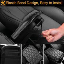 EEEKit Universal Center Console Leather Pad, Waterproof Car Armrest Seat Box Cover Protector for Most Vehicle, SUV, Truck, Car, (Black)