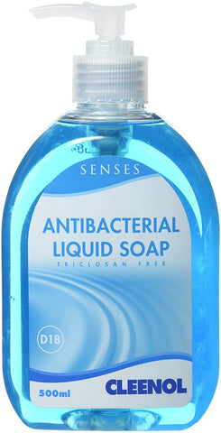 Cleenol 77019 Antibacterial Liquid Soap, Blue, 500 Ml
