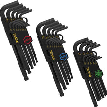 LEXIVON Master Wrench Key Set, 35-Piece Long Arm Ball End Hex Keys | 3-Pack Metric/SAE & Star, Industrial Grade S2 Alloy Steel (LX-131)