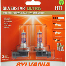 SYLVANIA - H11 SilverStar Ultra - High Performance Halogen Headlight Bulb, High Beam, Low Beam and Fog Replacement Bulb, Brightest Downroad with Whiter Light, Tri-Band Technology (Contains 2 Bulbs)