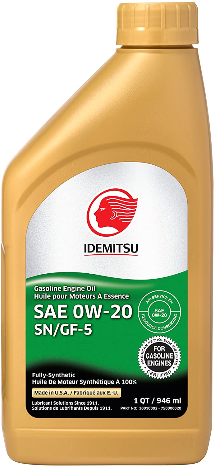 Idemitsu 30010092-75000C020 Full Synthetic 0W-20 Engine Oil (SN/GF-5-1 Quart), 32. Fluid_Ounces