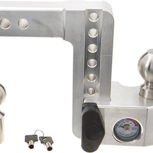 Weigh Safe WS6-2, 6" Drop Hitch w/ 2" Shank/Shaft, Adjustable Aluminum Trailer Hitch & Ball Mount w/ Built-in Scale, 2 Stainless Steel Balls (2" & 2-5/16") and a Double-pin Key Lock