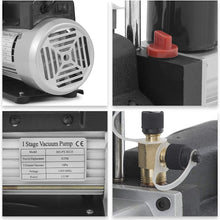 ARKSEN Single Stage 1/2HP Rotary Vane 5CFM Vacuum Pump R410a R134a Refrigerant, Black
