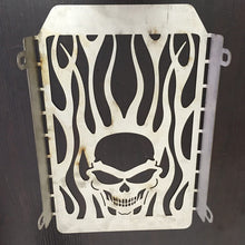 HTTMT MT298-03-SF Skull Flame Radiator Grille Cover Guard Protector Compatible with Kawasaki Vulcan VN 1500 chromed
