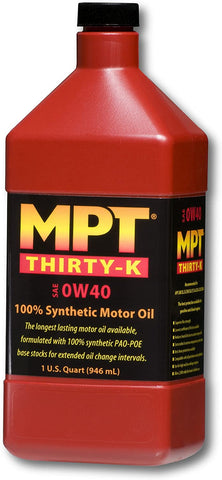 MPT Industries MPT29 0W/40 Hi-Performance Fully Synthetic Motor Oil - 1 Quart Bottle