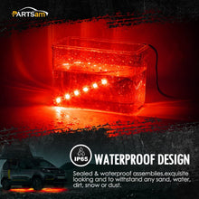 Partsam 2 x 4.5inch Motorcycle LED Third Brake Light Universal Tail Brake Stop Turn Signal Running Light Super Bright 6SMD Red LED Strip Light Bar