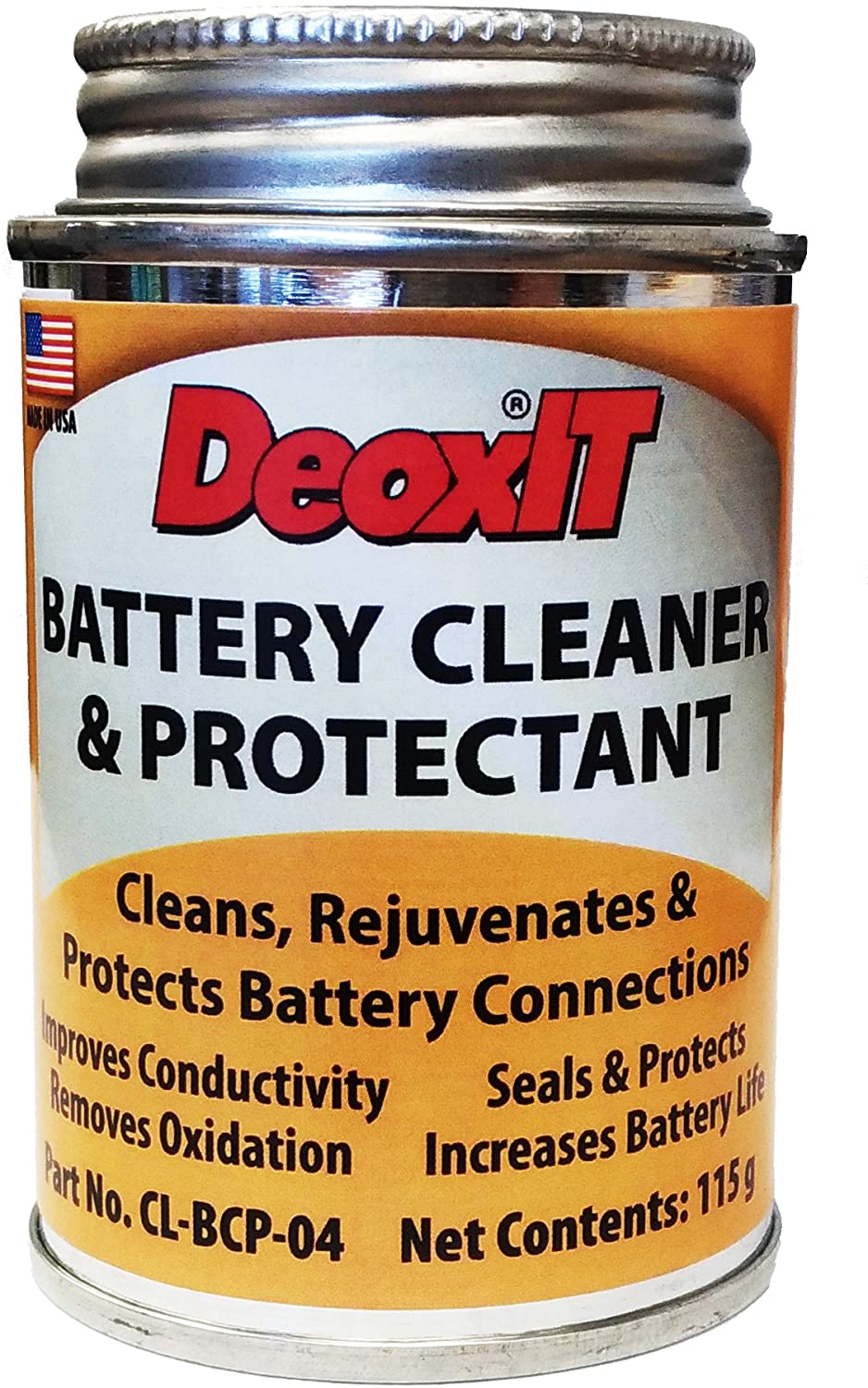 Caig DeoxIT Battery Cleaner & Protectant with Brush Lid, 115 g (CL-BCP-04)