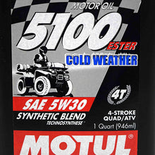Motul 108083 Synthetic Blend Ester Motor Oil 5100 5W30 ATV 1L/1.05 Quarts Can (1)
