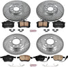 Power Stop K2795 Front & Rear Brake Kit with Drilled/Slotted Brake Rotors and Z23 Evolution Ceramic Brake Pads