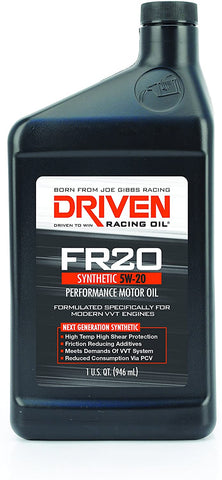 Driven Racing Oil 03006 FR20 High Zinc Synthetic Oil (5w-20 Quart), 1 quart