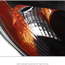 AUTOSAVER88 Headlight Assembly Compatible with 2003-2008 Toyota Corolla Black Housing Amber Reflector Clear Lens (Driver & Passenger Side)