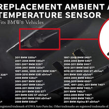 Ambient Air Temperature Sensor - Replaces 902020, 6581 6 905 133, 902-020, 65816905133 - Fits BMW 328i, 325i, 325Ci, 323i, 330i, 330Ci, 528i, 530i, M3, M6, X5, Z4 & more - with year models 1995-2011