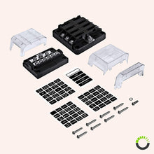 6 Way Fuse Box with 12 Ground Negative Busbar for Automotive [12V - 32V DC] [100 Amp Max] [Modular Design] [ATC/ATO Fuses] [LED Indicator] Auto Marine Ground Fuse Block
