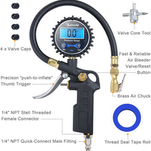 AstroAI Digital Tire Inflator with Pressure Gauge, Medium 250 PSI Air Chuck and Compressor Accessories Heavy Duty with Rubber Hose and Quick Connect Coupler for 0.1 Display Resolution