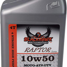 Blackhawk Lubricants Raptor 4T 10W50 4 Stroke Ester 100% Full Synthetic High Performance Engine Oil 10W-50 1 Quart (2)