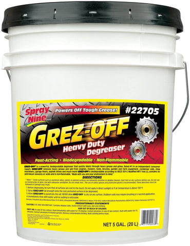 Spray Nine 22705 Grez-Off Heavy Duty Degreaser - 5 Gallon