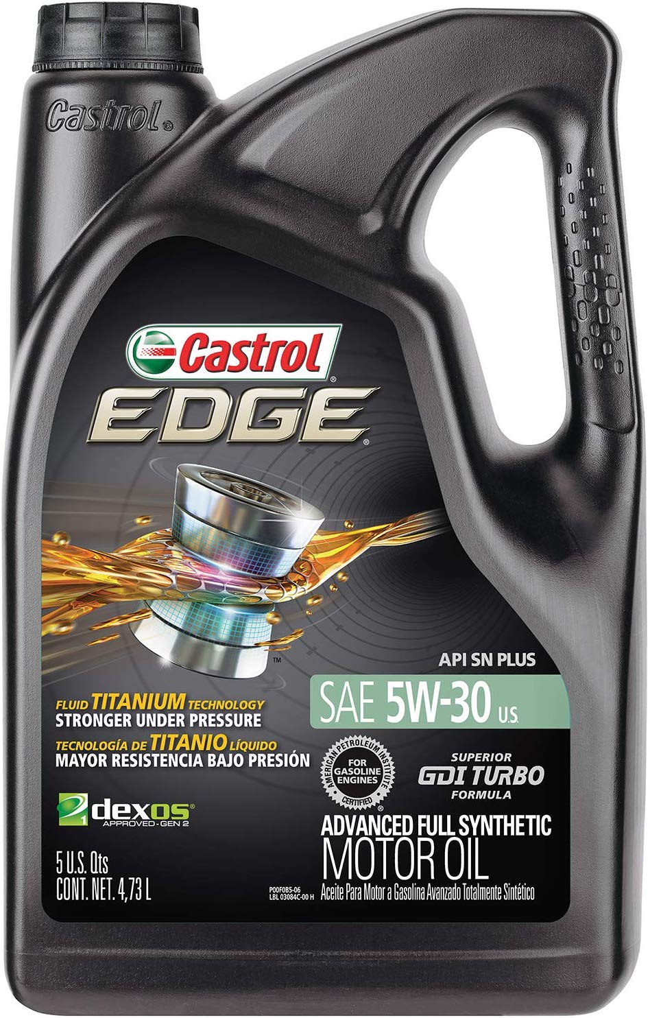 Castrol 03084 EDGE 5W-30 Advanced Full Synthetic Motor Oil, 5 Quart