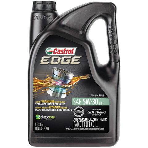 Castrol 03084 EDGE 5W-30 Advanced Full Synthetic Motor Oil, 5 Quart