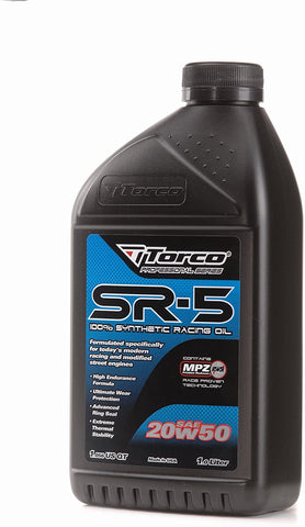 Torco A152050C SR-5 20w50 Synthetic Racing Oil Bottle - 1 Liter Bottle, (Case of 12)