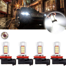 SCITOO White H11 LED Bulbs 81SMD LED Lights with Projector for Fog Light Plug and Play Style,4Pcs