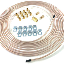 25 ft of 3/16 Cupronickel Brake Line W/Unions, Clips, Fittings, Tee