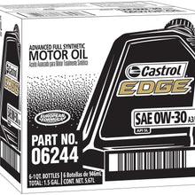 Castrol 06244 EDGE A3/B4 0W-30 Advanced Full Synthetic Motor Oil, 1 Quart, 6 Pack