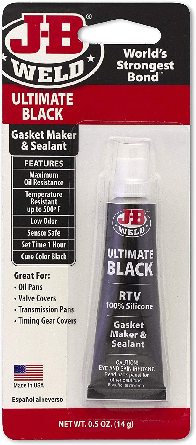 J-B Weld 32509 Ultimate Black RTV Silicone Gasket Maker and Sealant - .5 oz.