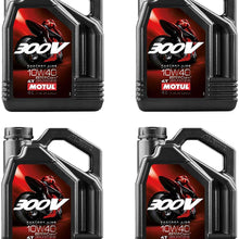 Motul 104121 Set of 4 300V Road Racing 10W-40 Motor Oil 1-Gallon Bottles