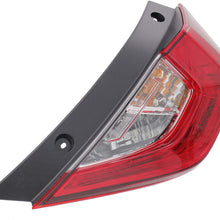 Tail Light Assembly Compatible with 2016-2018 Honda Civic Outer Sedan Passenger Side