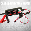 MOTOPOWER MP00207 6V / 12V 4AMP Automatic Smart Battery Charger Maintainer with Battery Repair Mode