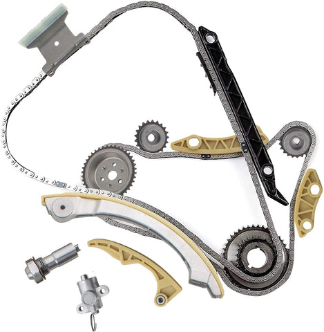 BOXI Engine Timing Chain Kit w/Chain Guide Tensioner Sprocket Compatible with Select 2006-2015 2.0L 2.2L 2.4L Buick Chevy GMC Pontiac Saab Saturn (Replace # TK10422 9-4201S 9-4202S 24424758)