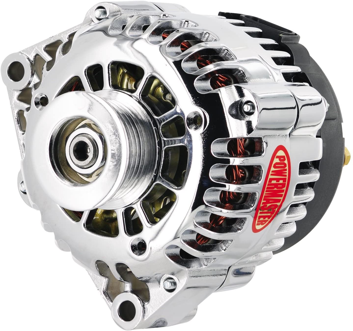 Powermaster 18247 Chrome Alternator (AD230 120A 6 Groove Pulley OE Hookup PLFS)