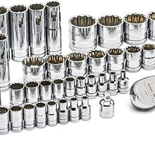 GEARWRENCH 76 Pc. 1/4" & 3/8" Drive 12 Pt. Standard & Deep SAE/Metric Mechanics Tool Set - 80948