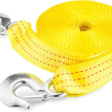 Neiko 51005A Heavy Duty Tow Strap with Safety Hooks | 2” x 20’ | 10,000 LB Capacity | Polyester