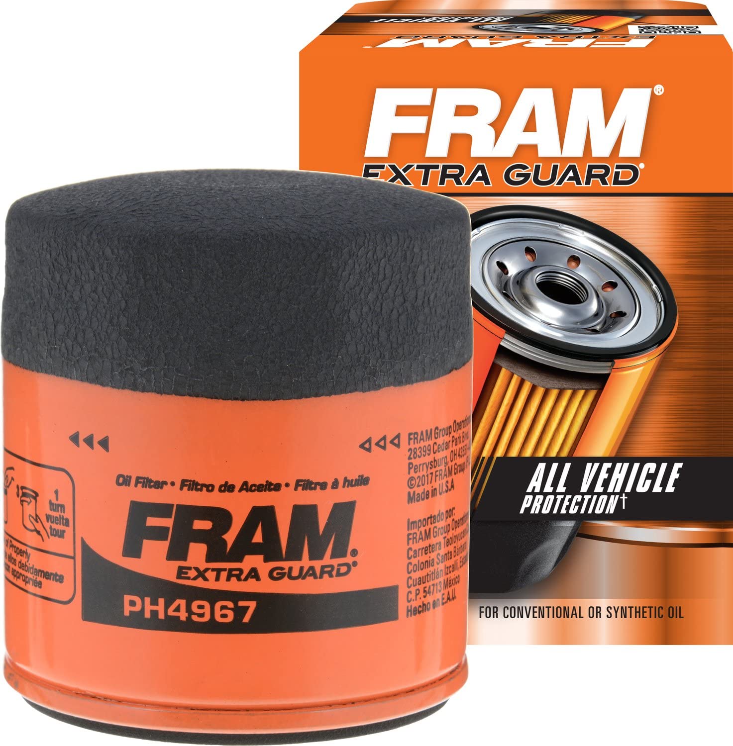 FRAM Extra Guard PH4967, 10K Mile Change Interval Spin-On Oil Filter