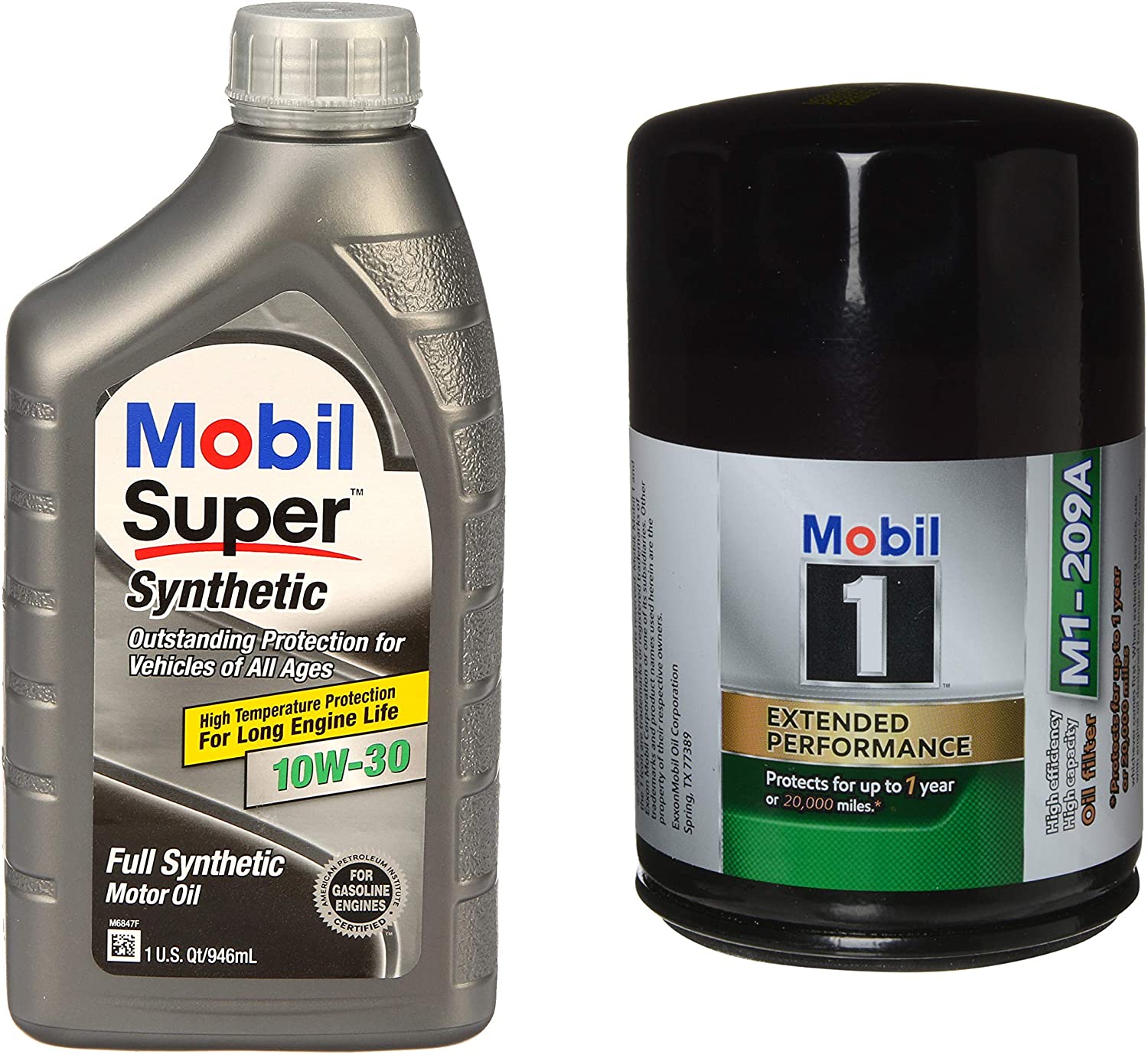 Mobil 1 Mobil Super Synthetic 10W-30 Engine Oil Bundle M1-209A Extended Performance Oil Filter