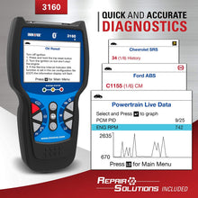 INNOVA Color Screen with Bluetooth 3160g Code Reader/Scan Tool with ABS, SRS, and Live Data for OBD2 Vehicles