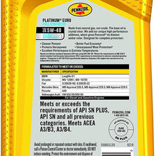 Pennzoil 550051120-6PK Platinum Euro Full Synthetic 5W-40 Motor Oil, 1 Quart, 6 Pack