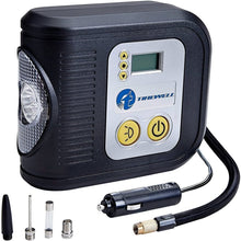 TIREWELL 12V Tire Inflator, Digital Portable Air Compressor, Auto Shut Off Tire Pump with LED Light and 3 Nozzles