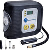 TIREWELL 12V Tire Inflator, Digital Portable Air Compressor, Auto Shut Off Tire Pump with LED Light and 3 Nozzles