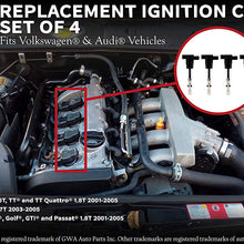 Ignition Coil Pack - Set of 4 - Replaces 06A905155D, 06B 905 115R - Compatible with Audi & Volkswagen Vehicles - A4, A4 Quattro, A6 2.7T, Allroad 2.7T, TT Quattro, 1.8T MK4 Jetta, Golf, GTI, Passat