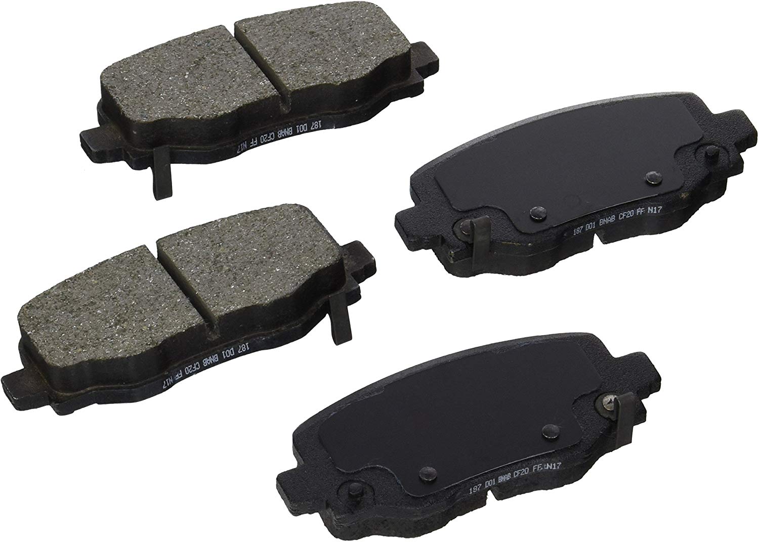 Bosch BE1734H Blue Disc Brake Pad Set with Hardware for Select 2014-16 Chrysler 200 and Jeep Cherokee - REAR